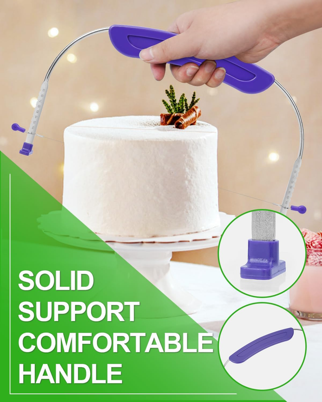 Adjustable 2- Wire Cake Slicer Leveler Small Cake Cutter Slicer for Leveling Top