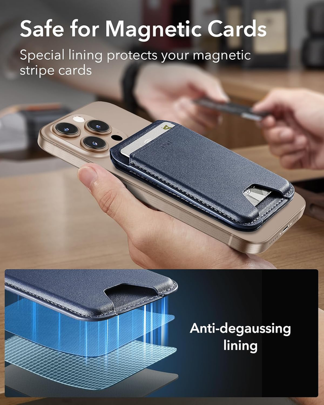for MagSafe Wallet, 5 Card Holder, RFID Blocking, MagSafe Sticker Included, Adju