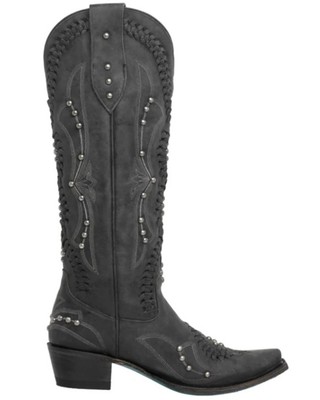 Pre-owned Lane Women's Cossette Studded Western Boot - Snip Toe - Lb0469e In Black