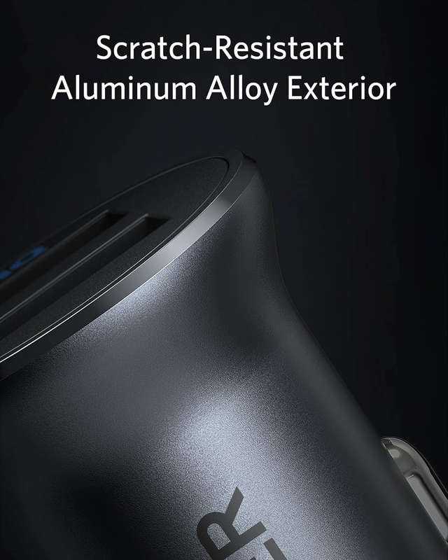 Car Charger, Mini Aluminum Alloy 24W Dual USB Car Charger, PowerDrive 2 Alloy Ca
