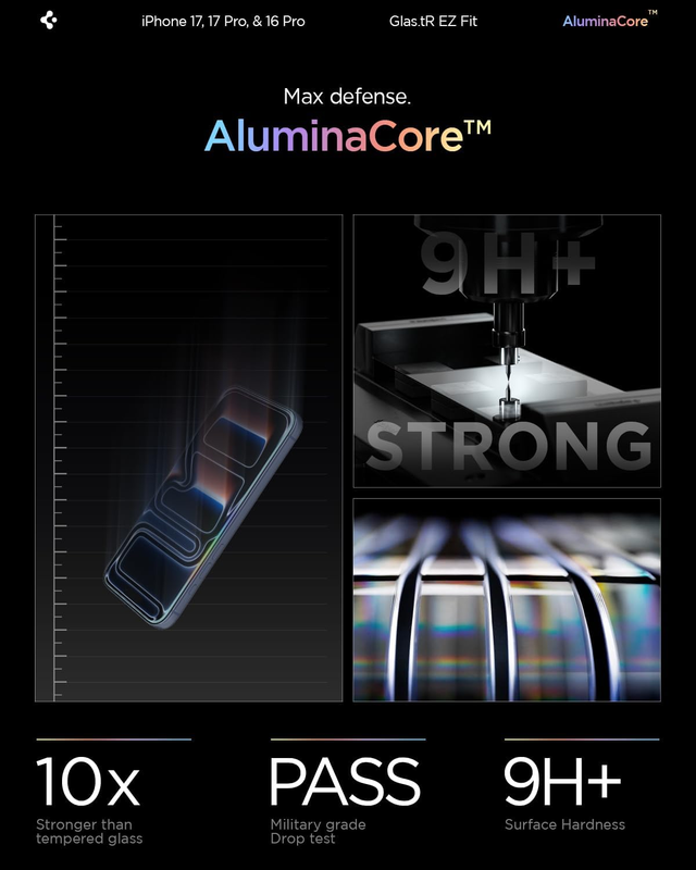 AluminaCore Tempered Glass Screen Protector [Glas.tR EZ Fit] designed for iPhone