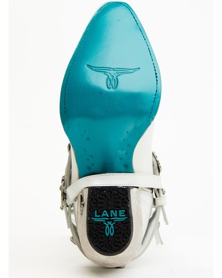 Pre-owned Lane Women's Boot Barn X The Mrs. Satin Pearl Western Bridal Snip Toe - In White