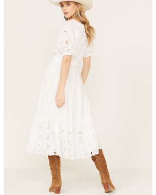 Pre-owned Cleobella Women's Marin Midi Dress - C23sp28047 Medium In White