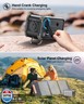 BROWEY Portable Power Station 153Wh Small Solar Generator with Hand Crank 120V 150W AC Outlet Lithium Battery Power Bank, Wireless Charging Emergency Charger for Outdoor Camping Travel Home Backup