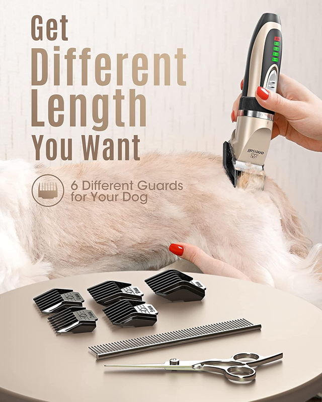 Professional title: " Low Noise Dog Clippers - Rechargeable 2-Speed Grooming Kit