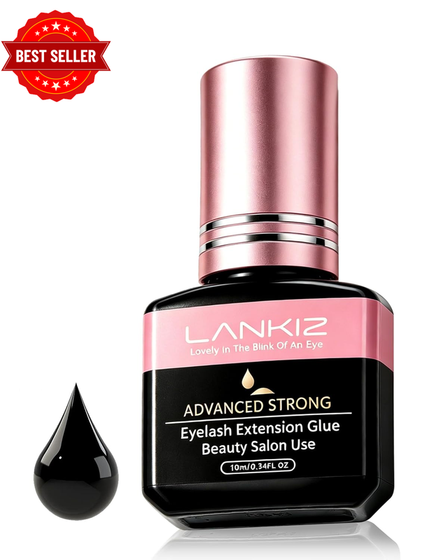 Lash Glue for Eyelash Extensions - LANKIZ 10ML Eyelash Extension Glue, 1-2 Sec F