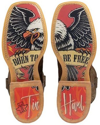 Pre-owned Tin Haul Men's Rough Patch Western Boot - Broad Square Toe - 14-020-0077-0445 Gr