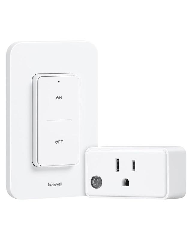 Remote Control Outlet with Wireless Wall Switch, 200FT Long Range