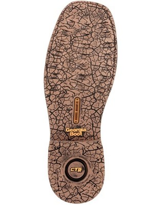 Pre-owned Georgia Boot Men's Carbo-tec Waterproof Soft Toe Western Boot - Square Toe Brown