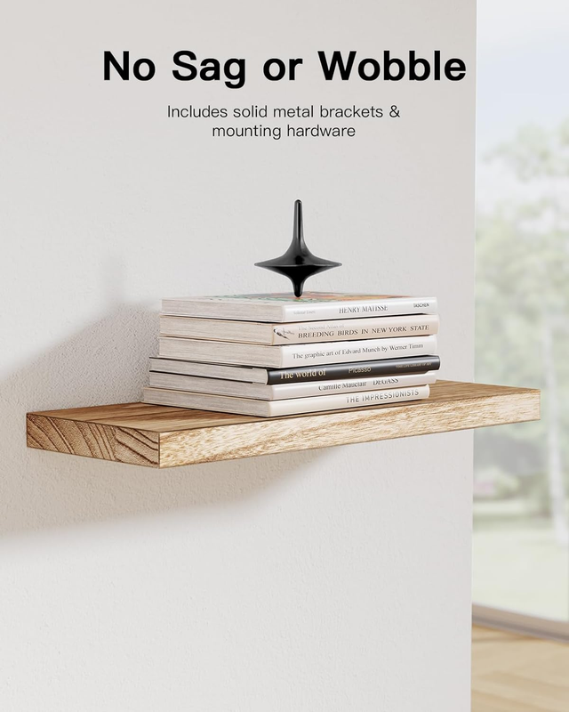 Floating Shelves, Paulownia Wood Wall Shelves for Bathroom/Living Room/Bedroom/K