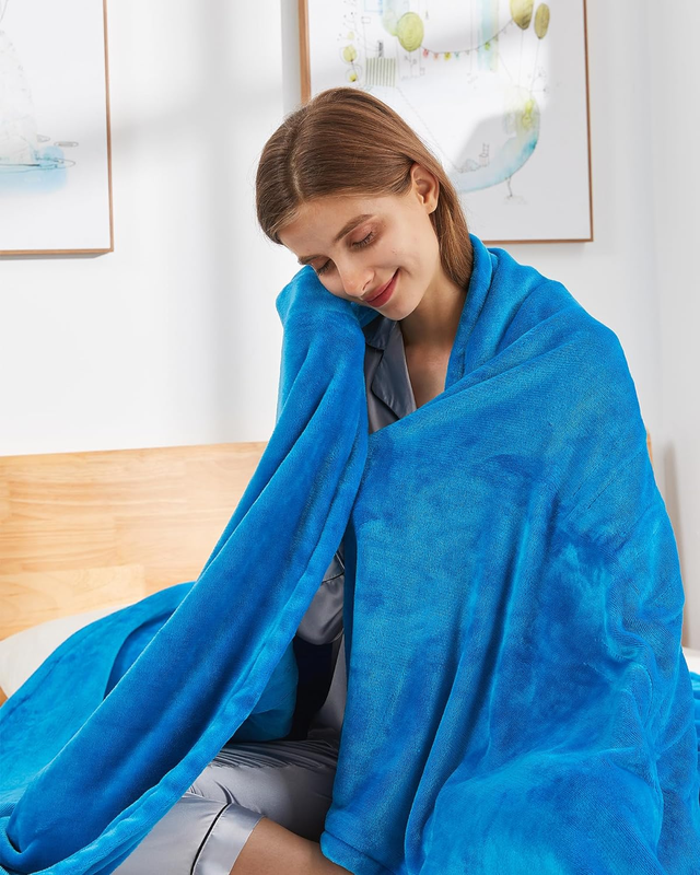 Electric Blanket Heated Blanket Twin, 62" X 84" Reversible Flannel Warming Blank