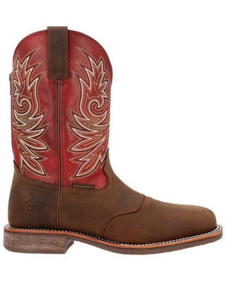 Pre-owned Georgia Boot Men's Carbo-tec Waterproof Soft Toe Western Boot - Square Toe Brown