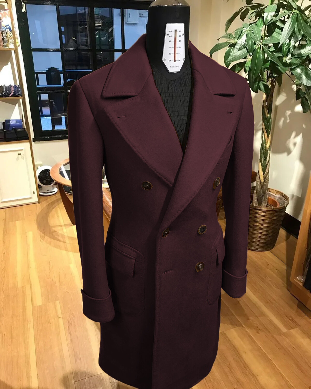 Cashmere Men's Long Overcoats Double Breasted Wool Business Casual Outdoor Wear