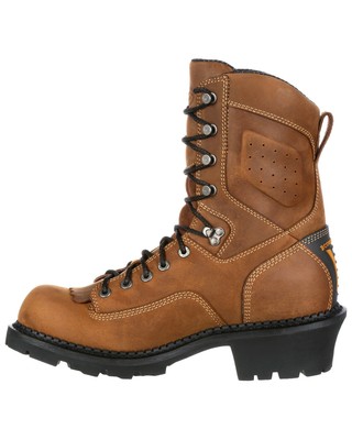 Pre-owned Georgia Boot Men's Comfort Core Waterproof Logger Boot - Composite Toe - Gb00097 In Brown