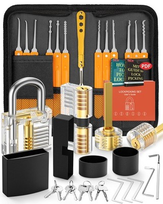 Eventronic Set Fabbro Set Grimaldelli da 36 Pezzi Grimaldelli Lock Picking con 4