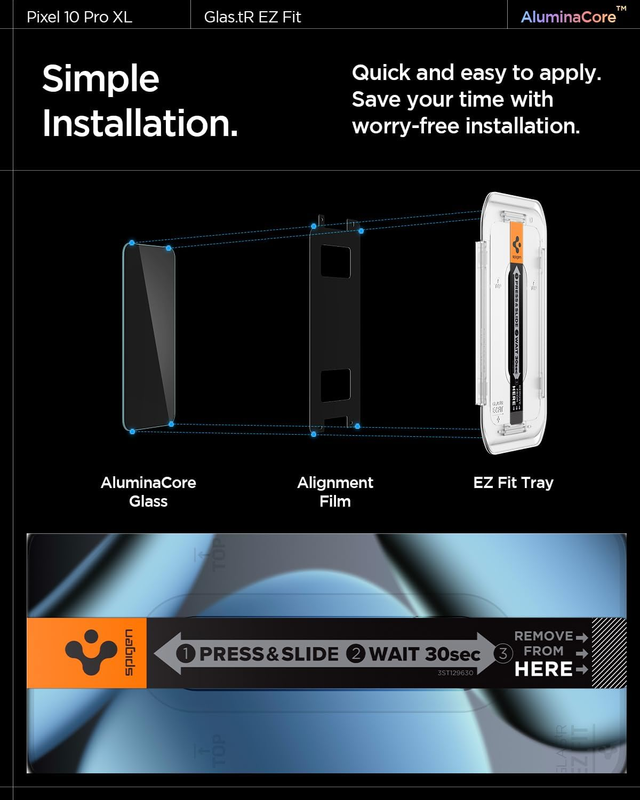AluminaCore Tempered Glass Screen Protector [GlasTR EZ FIT] designed for Pixel 1