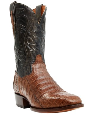 Pre-owned Dan Post Men's 12&quot; Exotic Caiman Western Boot - Round Toe - Dp80502 In Brown