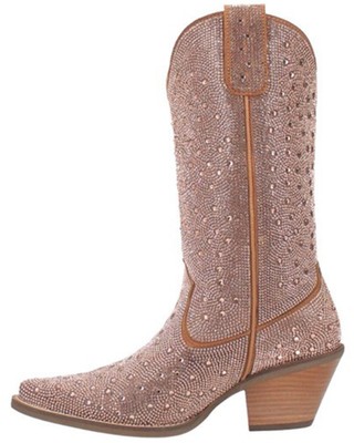 Pre-owned Dingo Women's Silver Dollar Western Boot - Pointed Toe - Di570-rosegld