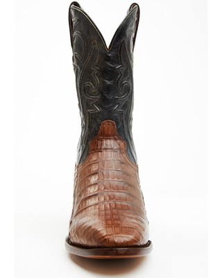 Pre-owned Dan Post Men's 12&quot; Exotic Caiman Western Boot - Round Toe - Dp80502 In Brown