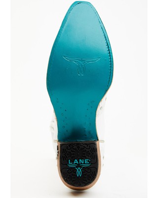 Pre-owned Lane Women's Boot Barn X Calypso Leather Western Bridal Snip Toe - Lb0512a In White