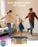 Retro CD Player with Bluetooth in/Out, Portable CD Player FM Radio Wood Music Player,3000mAh Battery Powered,Built-in Dual HiFi Stereo Speakers,Support AUX/USB/TF,Vintage Decor for Home,Natural White