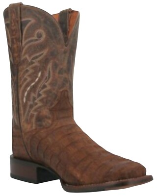 Pre-owned Dan Post Men's Caiman Mickey Western Boot - Broad Square Toe - Dp4896 In Brown