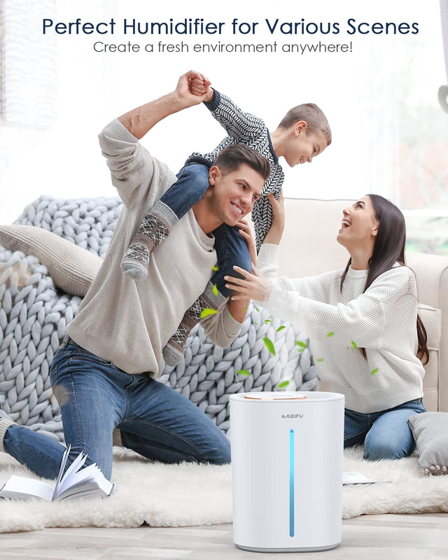 6.5L Humidifiers for Large Room Top Fill Quiet Cool Mist 54 Hour Run Time