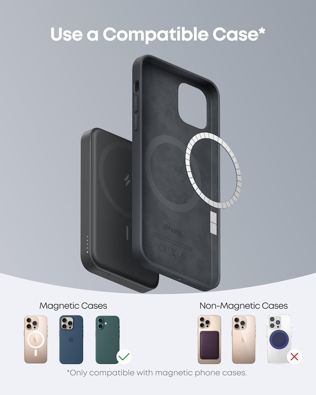 622 Magnetic Battery (MagGo), 5,000mAh Foldable Magnetic Wireless Portable Charg