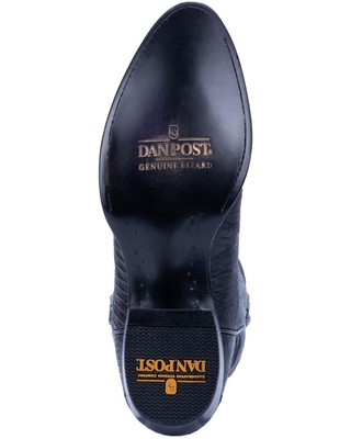 Pre-owned Dan Post Men's Winston Lizard Western Boot - Round Toe - Dp3050r In Black