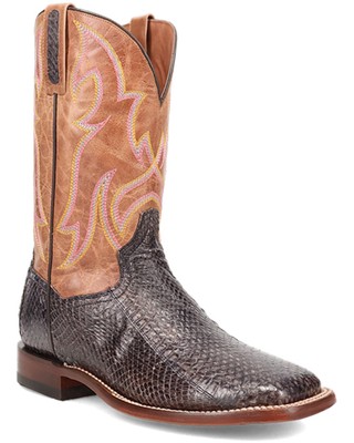Pre-owned Dan Post Men's Exotic Cobra Western Boot - Broad Square Toe - Dps1124 In Black
