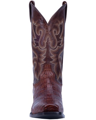 Pre-owned Dan Post Men's Bayou Exotic Caiman Western Boot - Square Toe - Dp3074 9 Ee In Brown