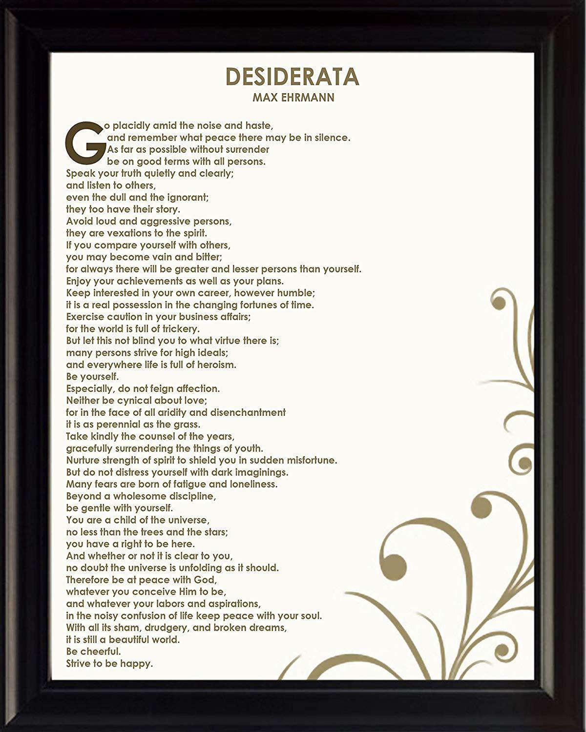 max-ehrmann-poem-desiderata-framed-poster-picture-print-motivational-wall-art-ebay