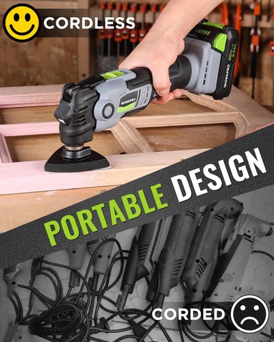 20V Oscillating Tool Kit Cordless Brushless 19000RPM Orbiting Multi Tool