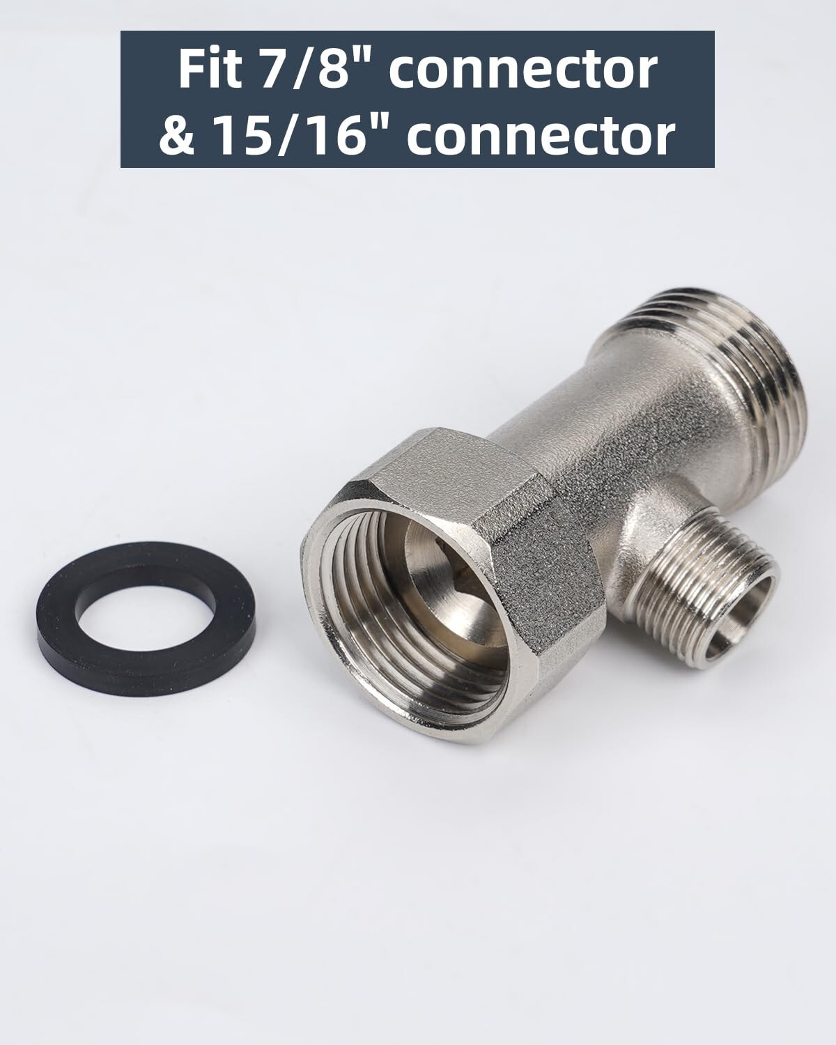 Bidet T Adapter,Metal T Valve for Bidet(7/8''x7/8''x3/8''),3 Way Tee Connector