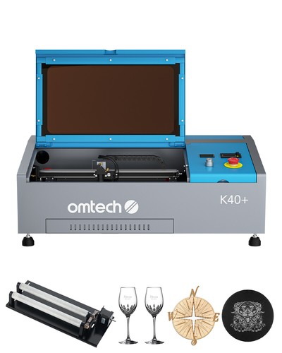 OMTech™️ 40W CO2 Laser Engraver 8"x12" Laser Engraving Machine with Rotary Axis