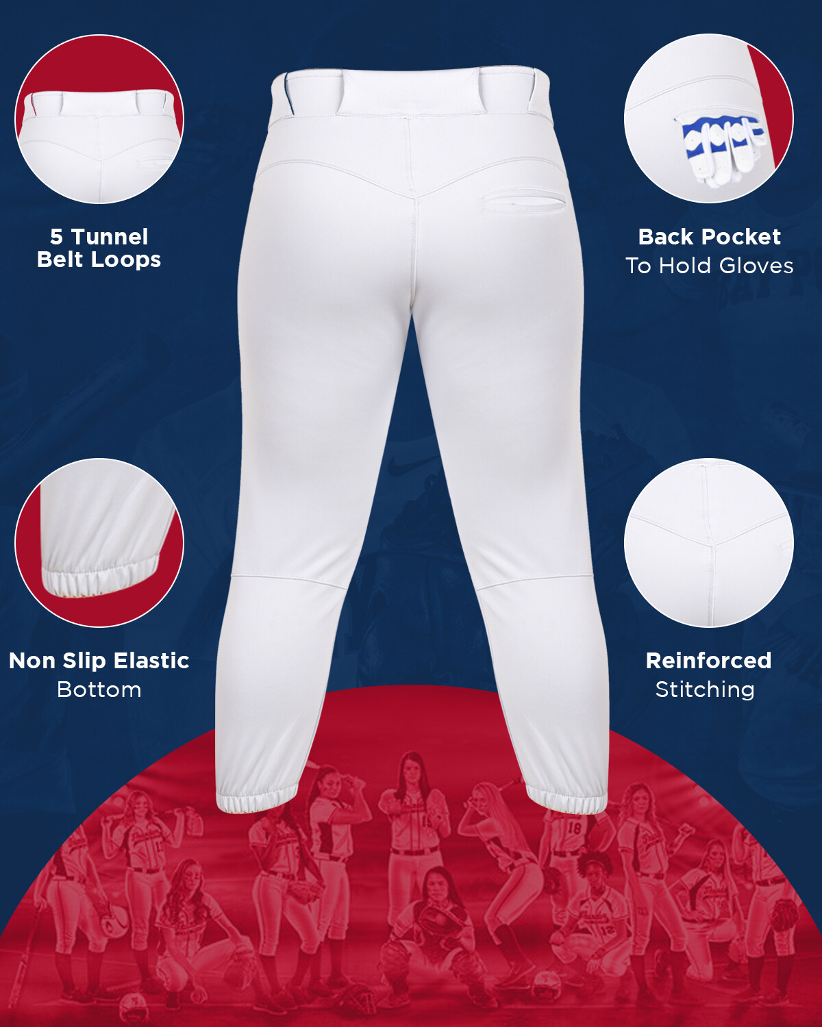 Exxact Sports Womens Softball Pants Knicker/Yoga Style Knee Length, 4-Way