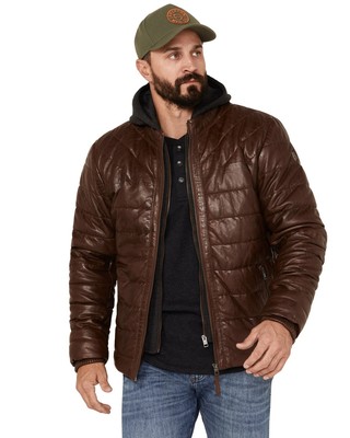MAURITIUS LEATHER MAURITIUS MEN'S LEATHER PUFFER JACKET - STORC CF-COG