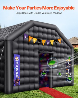 Inflatable Nightclub 19.7 x 16.4 x 12 Ft Blow up Party Tent with Lights
