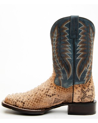 Pre-owned Dan Post Men's Templeton Exotic Snake Western Boot - Broad Square Toe - Dp4183 In Brown