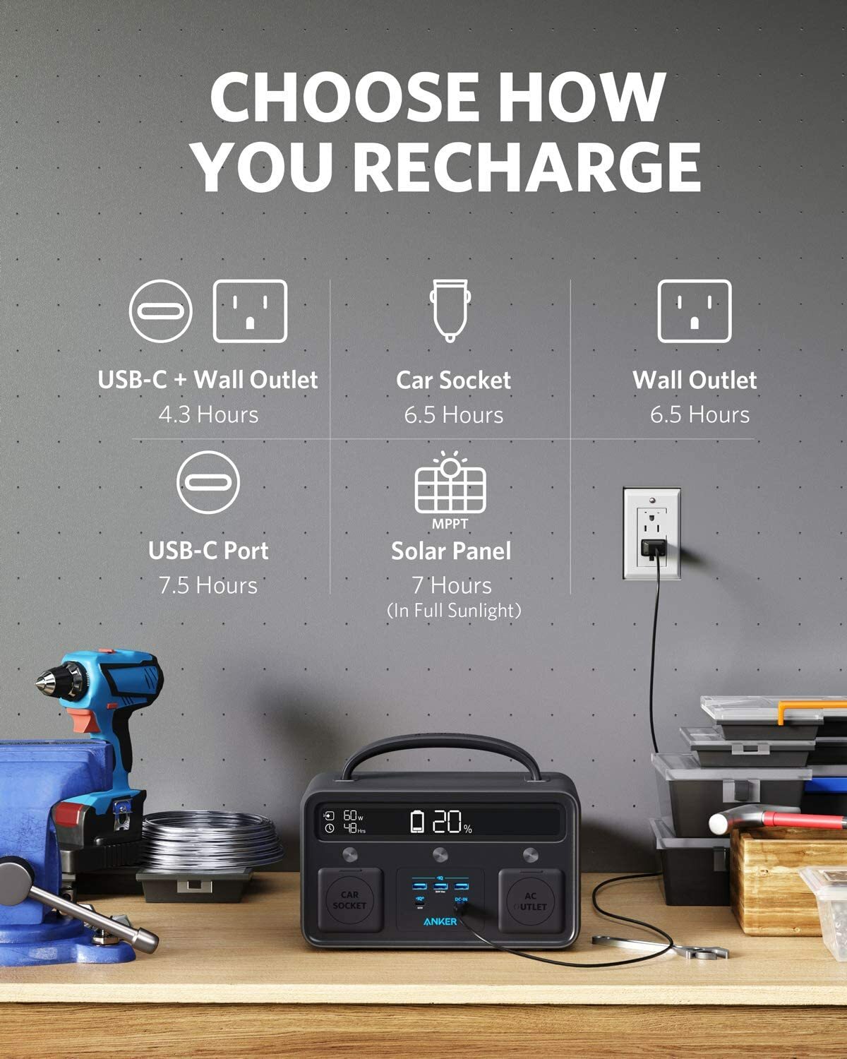 Anker Portable Power Station 300W/388.8Wh Solar Generator Power Sup⁣ply| Refurb