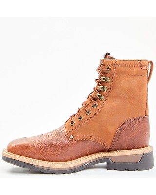 Pre-owned Twisted X Men's Lite 8&quot; Lace-up Waterproof Work Boot - Steel Toe Oiled Rust