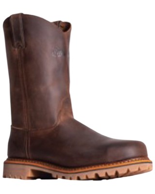 Pre-owned Abilene Men's Silverado 10&quot; Pull On Non-safety Work Boot - Round Toe - 7702 In Brown