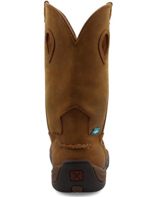 Pre-owned Twisted X Men's Waterproof Pull On Work Boot - Composite Toe - Mhkbcw1 In Brown