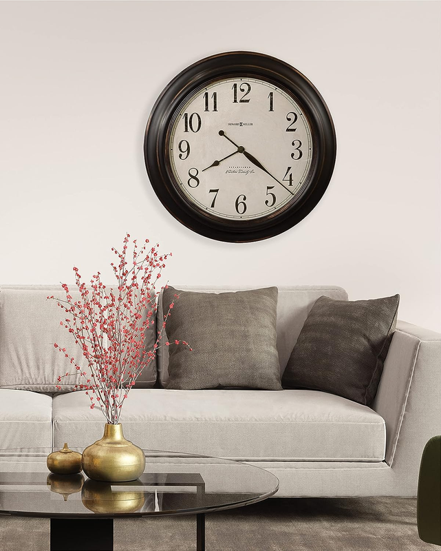 Coldwater Wall Clock II 549-472 &ndash; Aged Black Molded Frame with Bronze Highlights