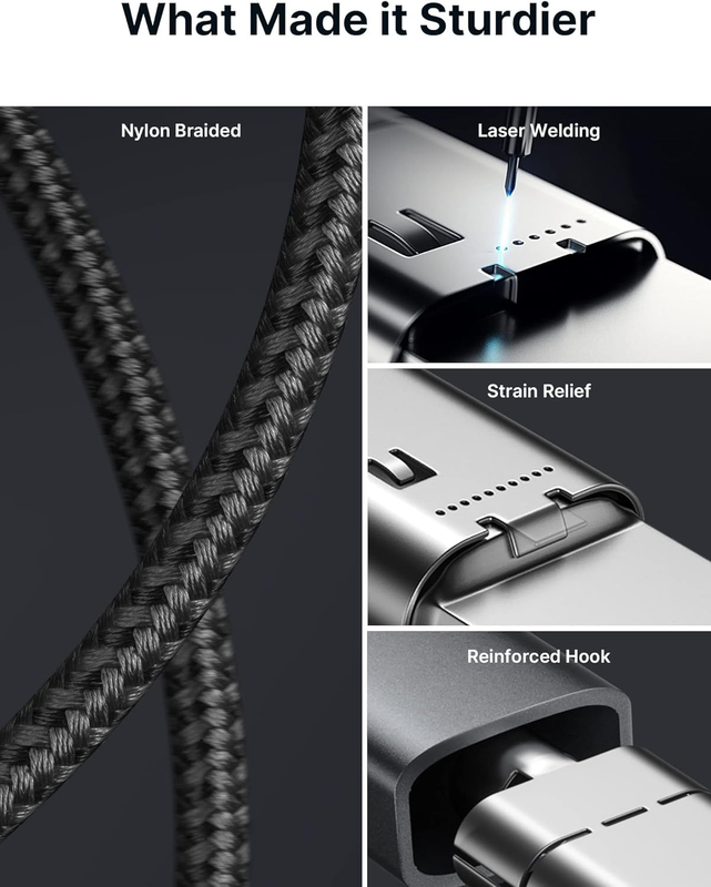 100W USB C to USB C Cable [2-Pack 10FT], Type C Fast Charging Cable Compatible w