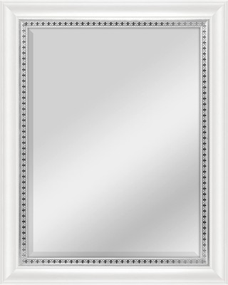 MCS 18x24 Inch Embossed Accent Wall Mirror, 23x29 23 x 29 Inches, White 