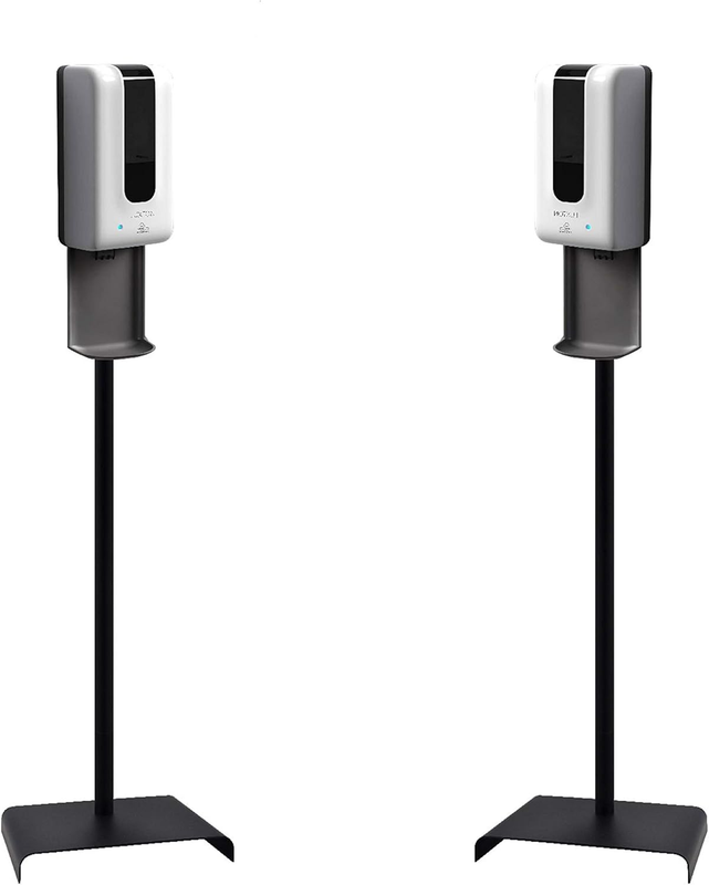 Luxton 2 Pack Automatic Hand Sanitizer Dispenser/Soap Dispenser - Sanitizing Station - Floor Stand, Drip Catcher - Touchless Auto Sensor, Refillable 1200Ml Bottle - Portable White