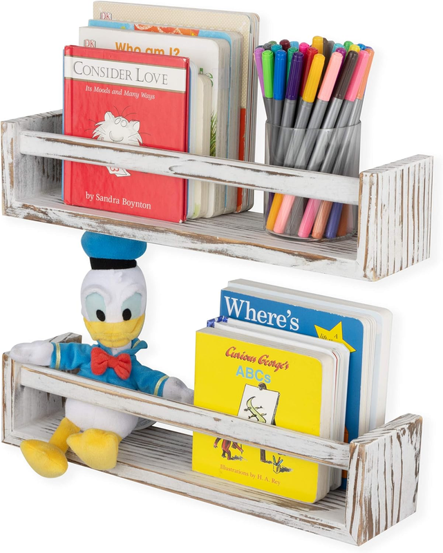 Utah Wall Mount Kids Bookshelf Nursery Decor Floating Wall Shelf Photo Display M