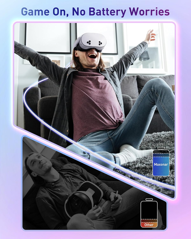 [Next-Gen Chip] VR Charging Link Cable 16FT Compatible with Meta Quest 3S/3, Ocu
