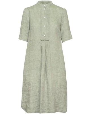 H. MOSER H. MOSER LEINENKLEID OBERALM MIDI MIDIKLEIDER|TRACHTENKLEIDER RUNDHALSAUSSCHNITT